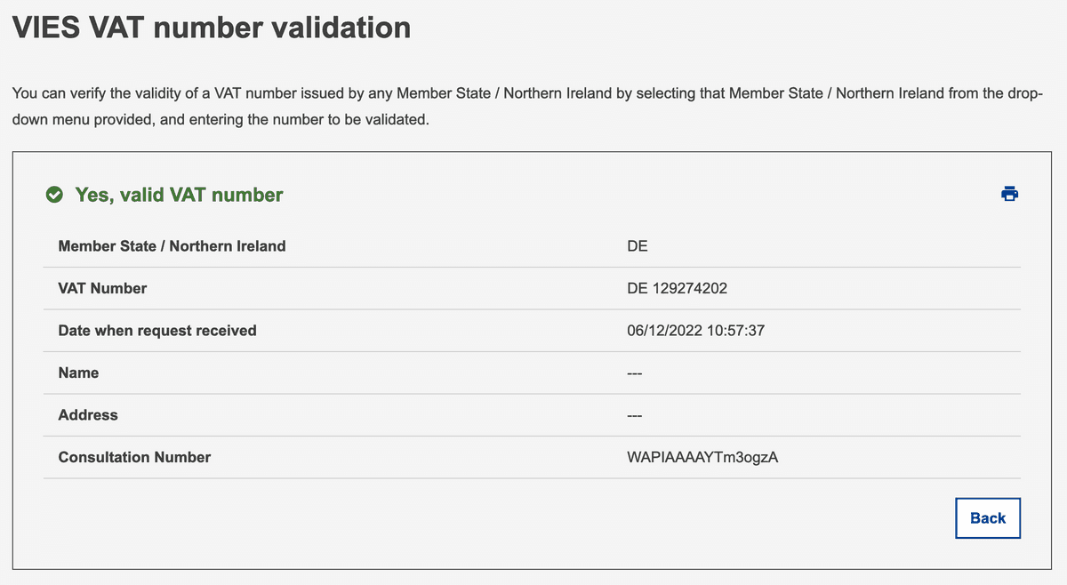 VIES verification
